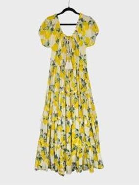 Z&L Yellow Floral Tiered Maxi Dress
